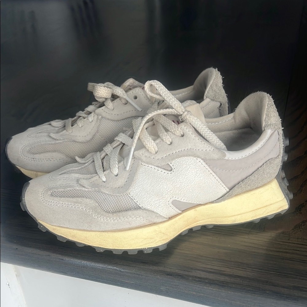 Beige and White Sneakers